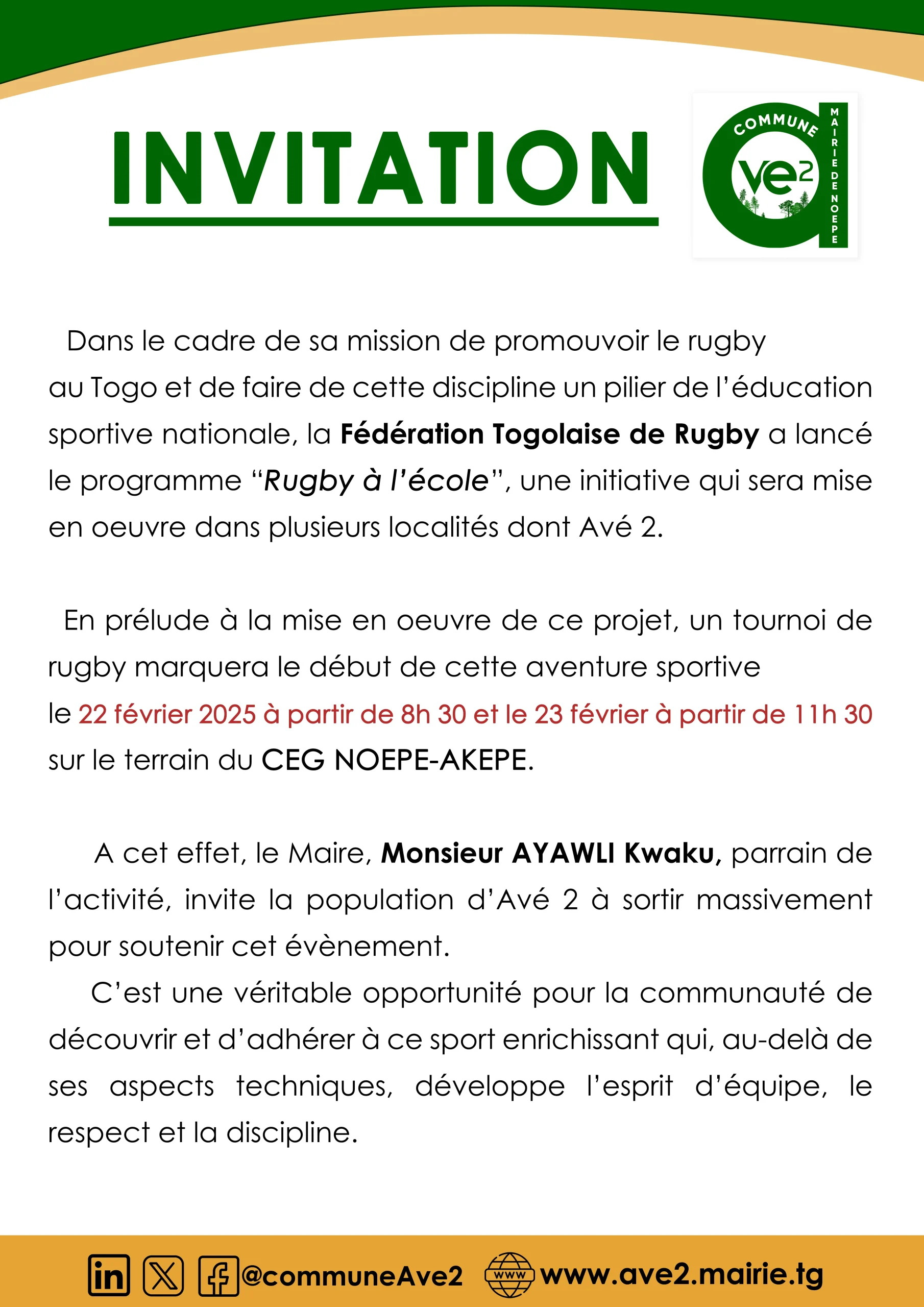Un tournoi de rugby à Avé 2