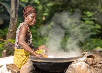 photo d'une productrice de gari